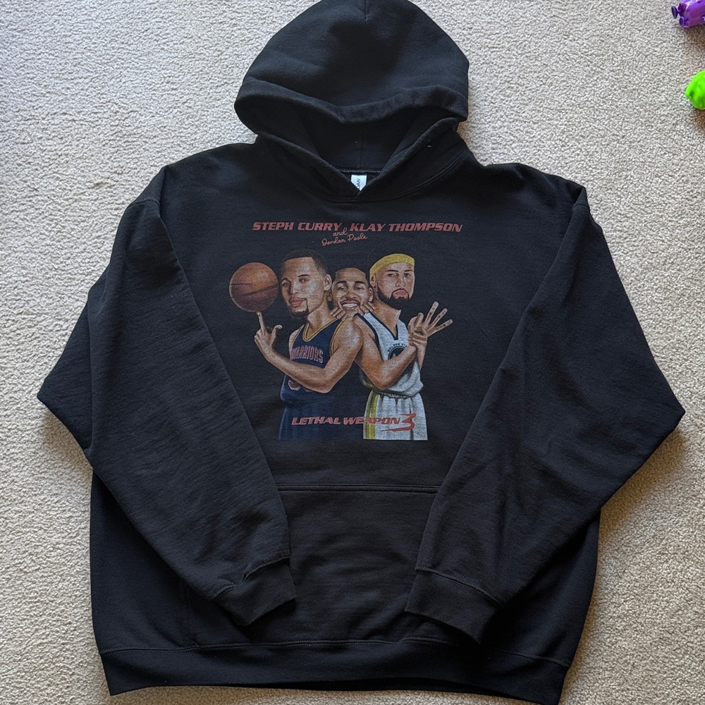 Gildan Black Heavy Blend custom Hoodie, Golden State Warriors Size XL